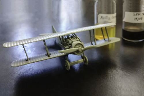 A photograph of a model airplane built using Silklab glue